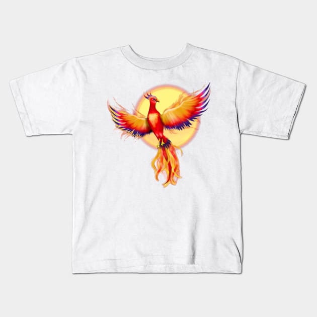 Phoenix Rising Kids T-Shirt by SpiceTree